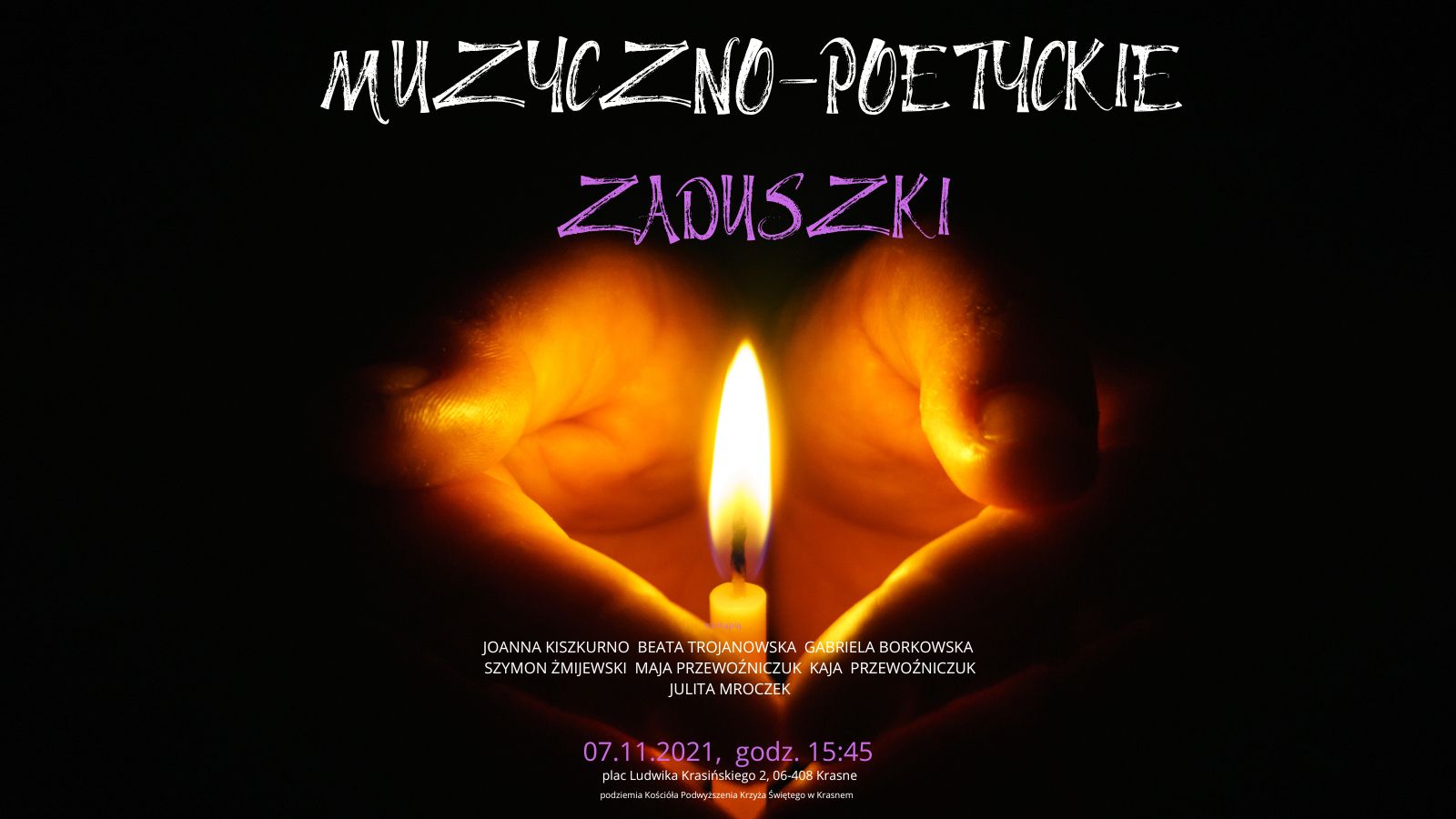 Muzyczno poetyckie zaduszki, grafika promująca wydażenie