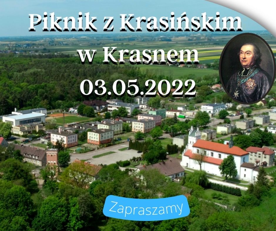 Grafika promocyjna Piknik z Krasińskim w Krasem 03.05.2022