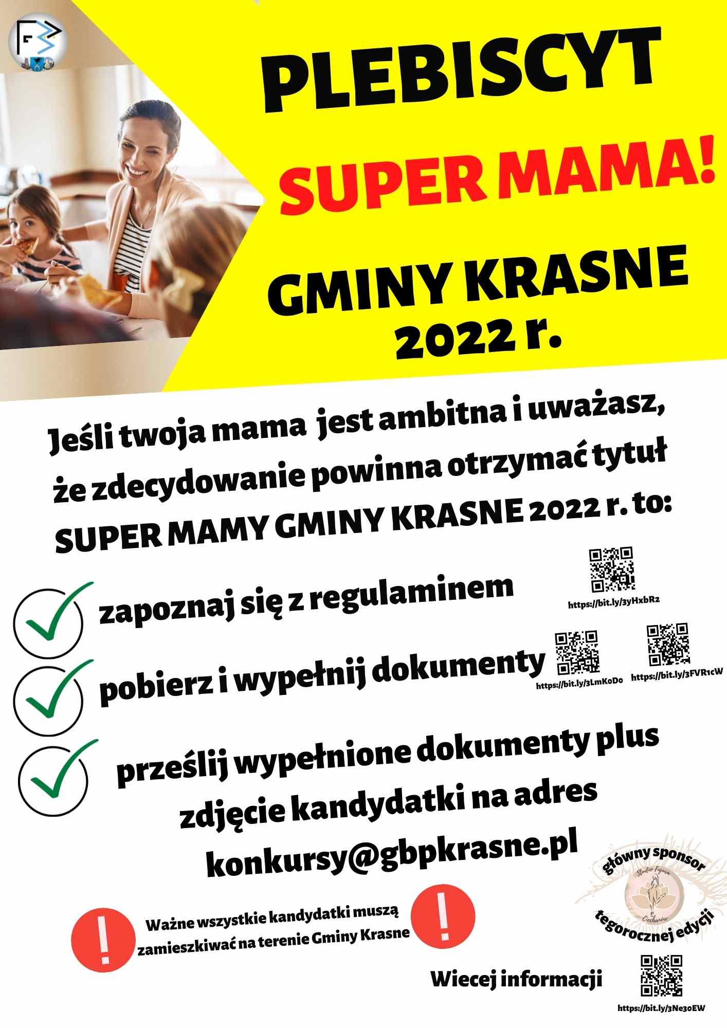 Grafika promocyjna Plebiscyt Super Mama Gminy Krasne 2022