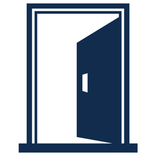 ikona przedstawiająca uchylone drzwi