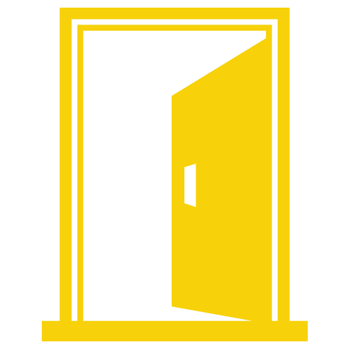 ikona przedstawiająca uchylone drzwi
